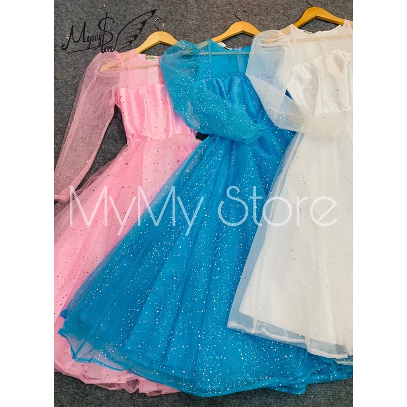 Đầm dự tiệc công chúa tay dài lưới kim tuyến TRIPBLE T DRESS - size M/L - MS138Y