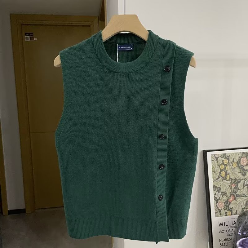 Áo Sweater Không Tay Màu Trơn Thời Trang Thu Đông Mới Cho Nam Size M-3XL