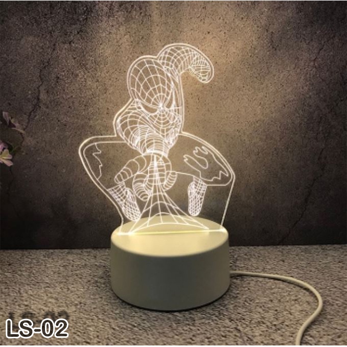 Đèn ngủ 3D trang trí Siêu nhân người nhện
