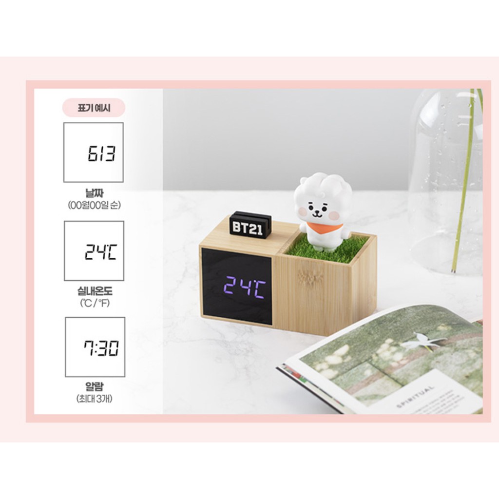 A144 ❤️ PUNIQ SPACE on hand 100% official BT21 BTS original authentic BABY LED digital desk clock Đồng Hồ Điện Tử   Chính Hãng