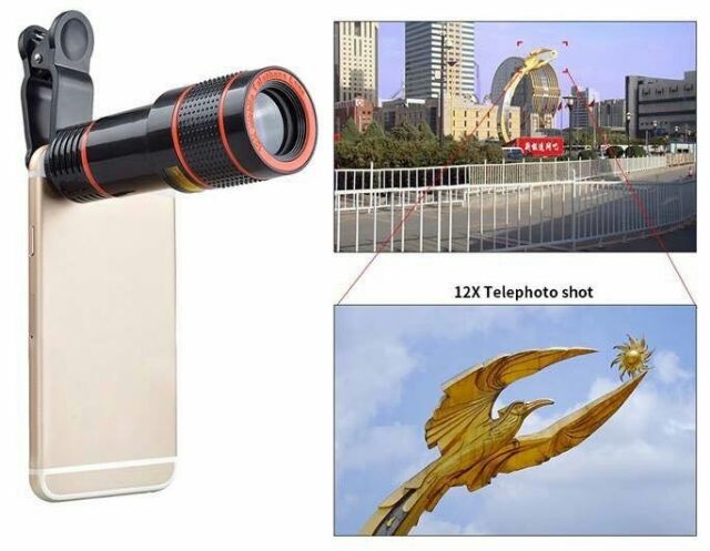 Ống kính zoom 12x cho điện thoại- ống nhòm kẹp điện thoại