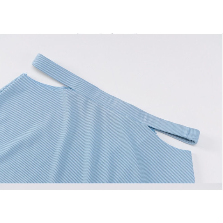 Jiashucheng Set Áo Lửng Dài Tay + Chân Váy Ôm Sát Quyến Rũ Thời Trang Dành Cho Nữ