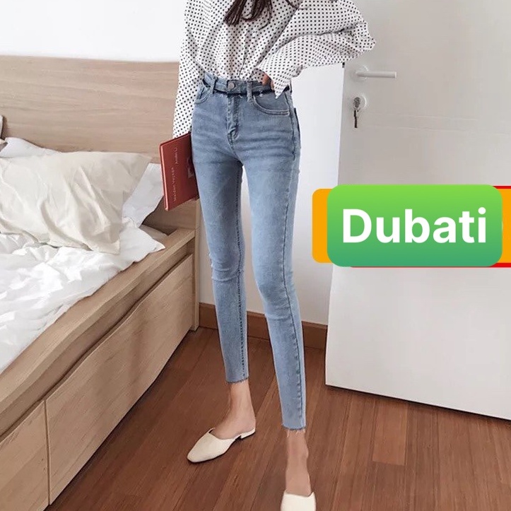 QUẦN JEAN NỮ CHẤT CO GIÃN XANH NHẠT LƯNG CAO NÂNG MÔNG CỰC XỊN SÒ - DB 1045- DUBATI FASHION
