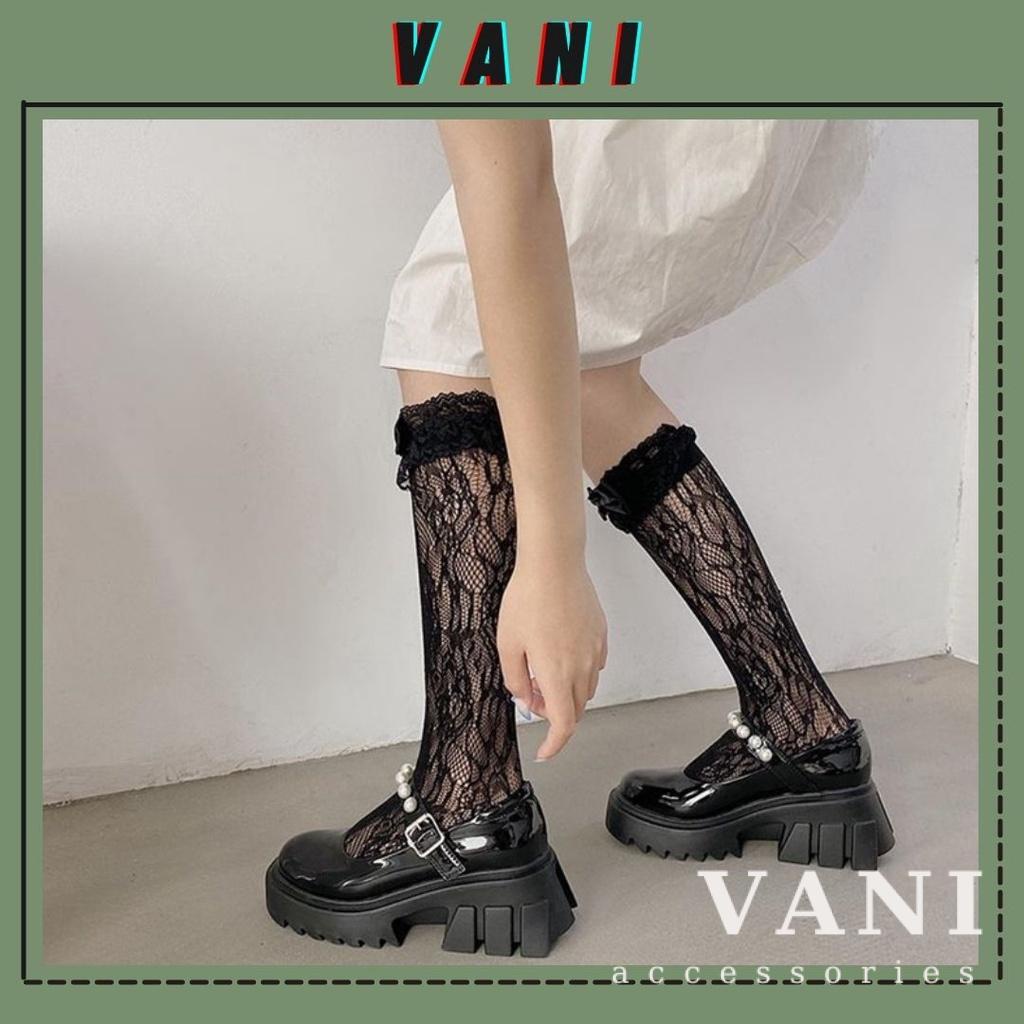 Tất Vớ Bắp Chân Lưới Hoa Viền Ren Phong Cách Lolita - Vani Store - TAT00142