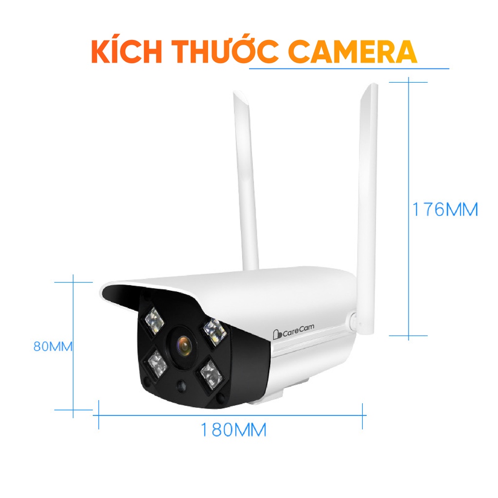 Camera wifi ngoài trời Carecam CV922A 2.0MP Full HD 1080P, xem 4 khung hình và xem đêm có màu.