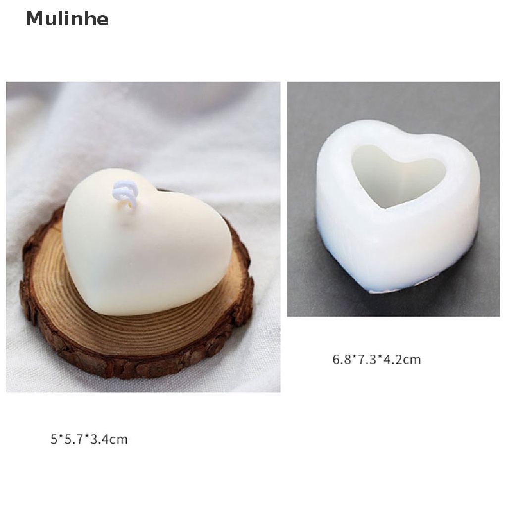 Khuôn Silicone Làm Nến Thơm Hình Trái Tim 3D DIY