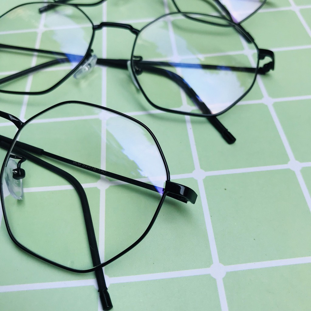 Kính mắt đa giác không độ chống bụi thời trang nam nữ