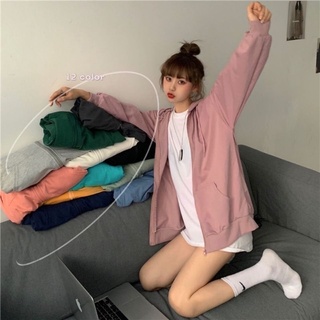 Áo hoodie zip trơn
