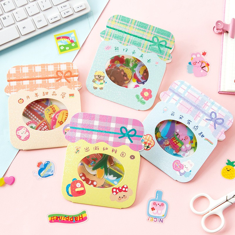 Bộ 40 sticker PET Jiyu Zaizai Candy shop hình dán trang trí sổ tay | BSB258