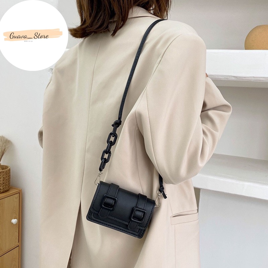 Túi Đeo Chéo Mini Siêu Xinh Phối Dây Xích Thời Trang Dành Cho Nữ Tx 8025
