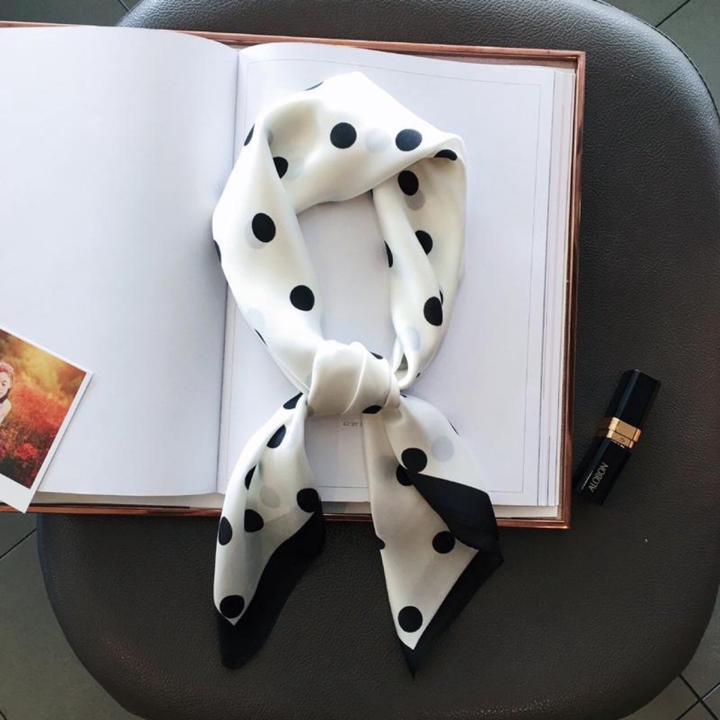 Khăn Choàng Cổ Hình Vuông Cỡ Nhỏ In Họa Tiết Màu Xanh Dương/Hồng/Xám Thời Trang Cho Nữ