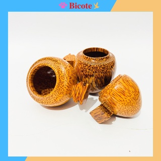 Cóng chào mào chất liệu gỗ cao cấp họa tiết siêu đẹp (Đủ bộ) - Combo 3 cóng gỗ chim chào mào, họa mi, chích chòe BICOTE