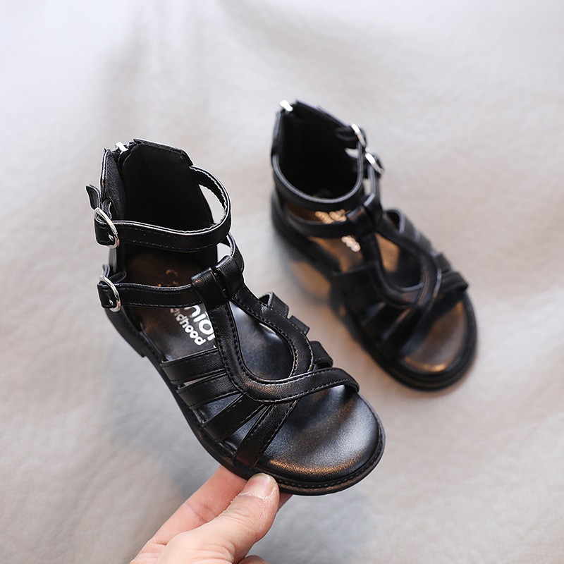 Giày Sandal chiến binh bé gái - Sandal bé gái cao cổ phong cách Hàn Quốc chất da PU siêu mềm êm chân CB3