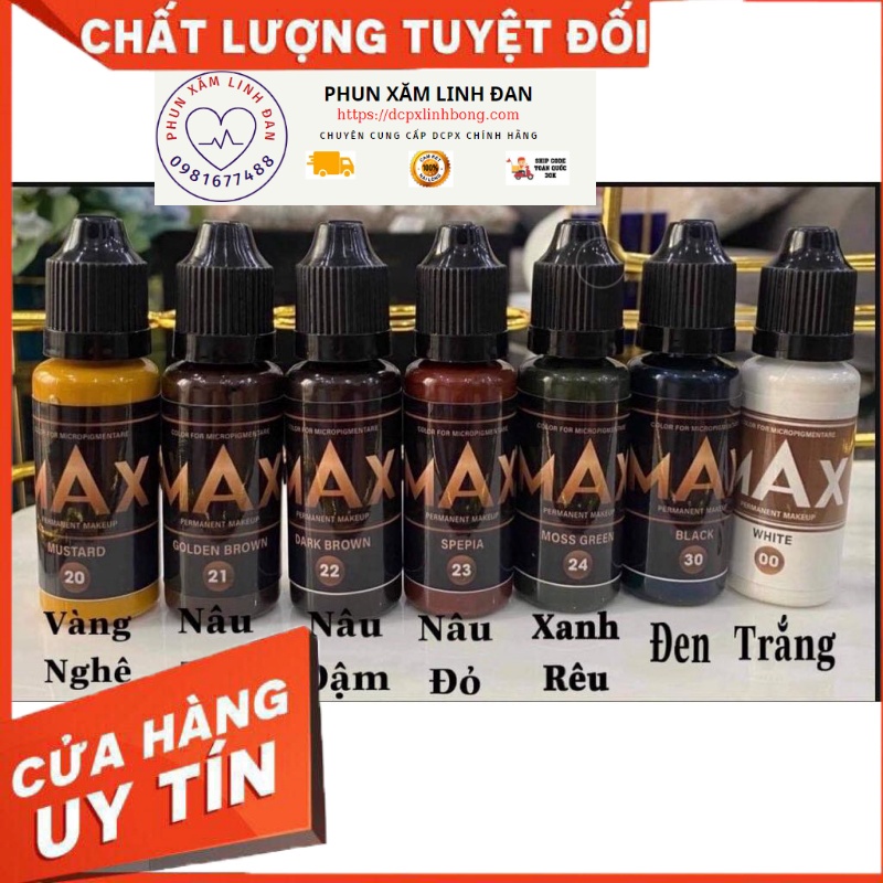 Mực MAX Phun Xăm Hữu Cơ  Siêu Bám 👄Môi 12ML 👍 Mày 18ML 👍Chính Hãng