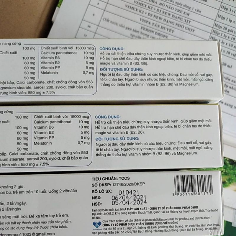 Bổ thần kinh NEURO EXTRA H15.000 H15000 hộp 30 viên