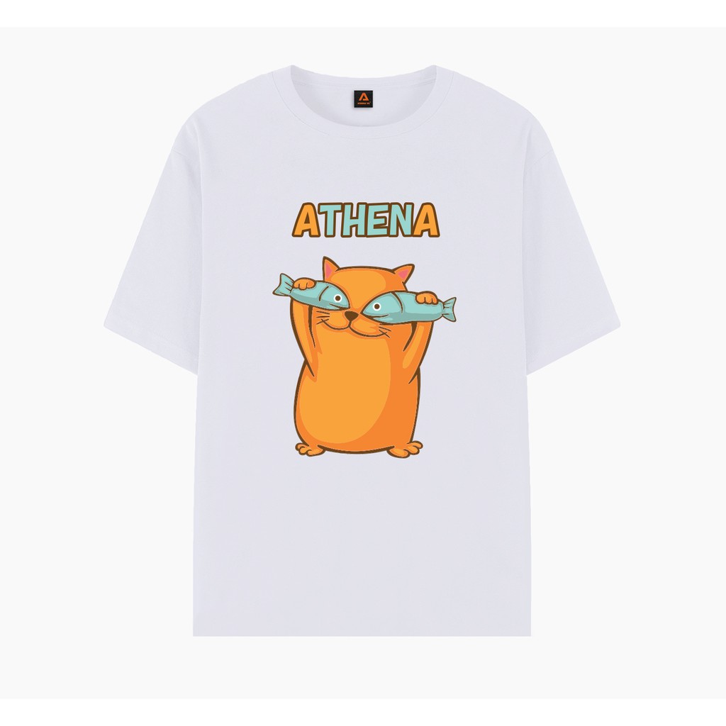 ATHENA CAT AND FISH TSHIRT - Áo thun Unisex Fullsize