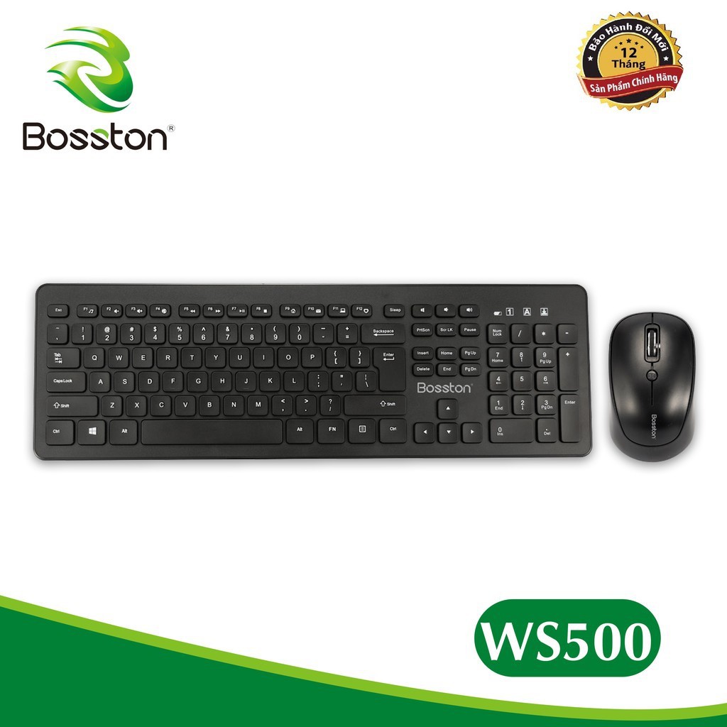 Combo Bàn Phím Và Chuột Không Dây Bosston WS500