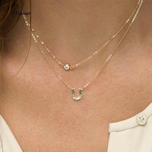 Dây chuyền nữ dạng chữ U đính đá phong cách tush _