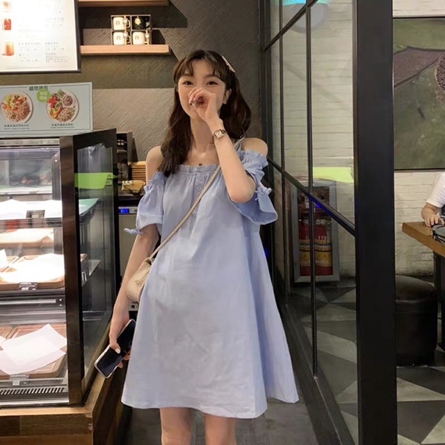 Đầm babydoll bẹt vai- đầm nhập Quảng Châu