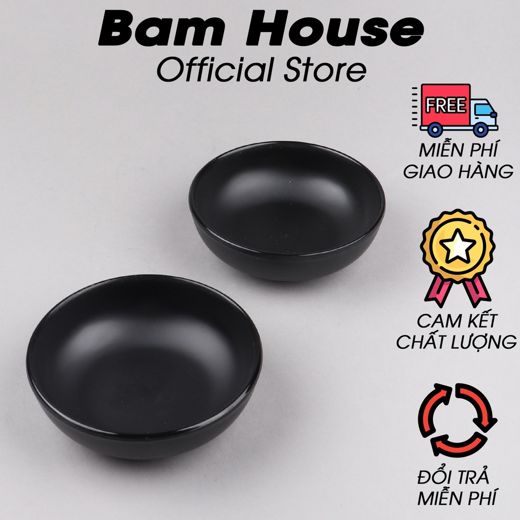 Chén nước chấm nhựa melamine đen nhám Bam House đường kính 7cm cao cấp CNC01 – Gia dụng bếp