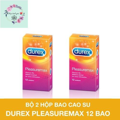 Bộ 2 hộp bao cao su Durex Pleasuremax  Gân - gai - tăng cảm giác