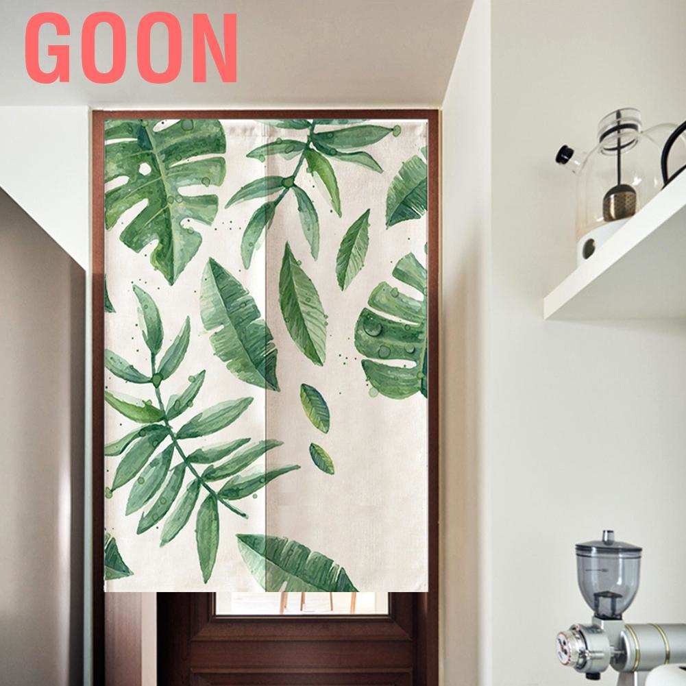 GOON Rèm Cửa In Hình Lá Xanh Phong Cách Nhật Bản Kích Thước 85x120cm