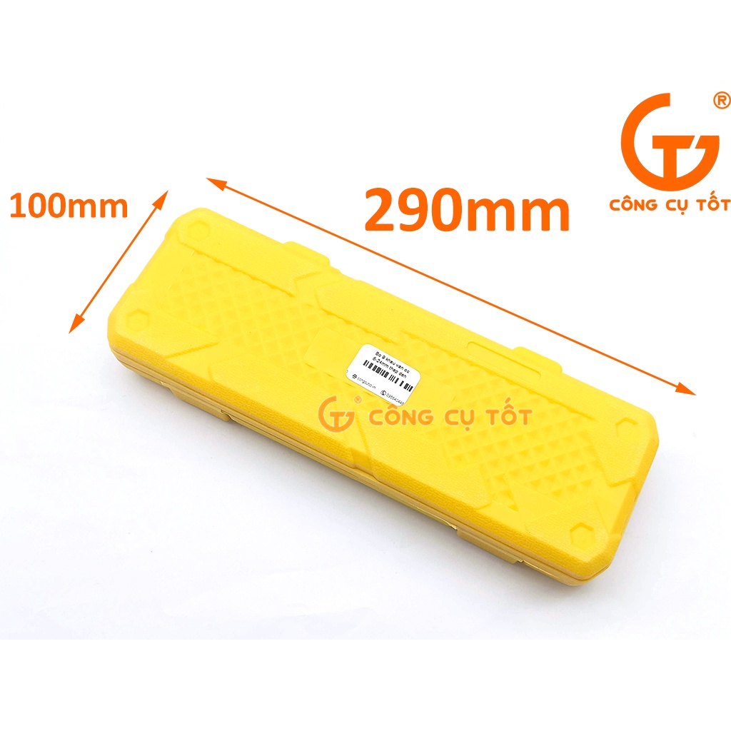 Bộ 9 khẩu vặn ốc 8-24mm 1/2inch cần cong si ĐEN hộp vàng