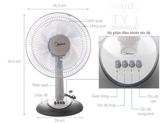 🤝Quạt bàn Midea FT30-Y8BA
