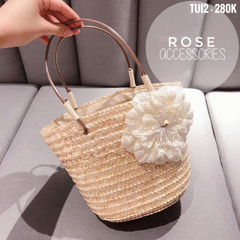 GIỎ XINH ĐI BIỂN Giỏ Xách ROSE TUI2