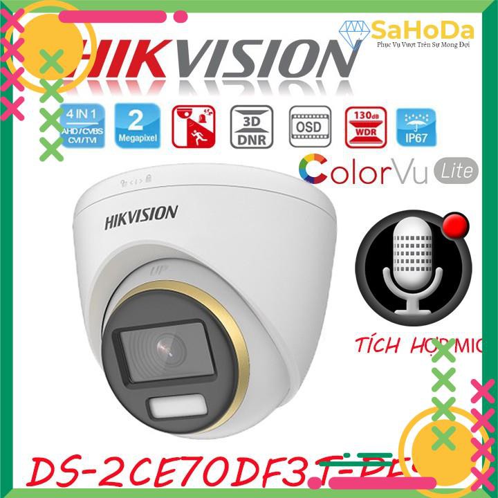 {CÓ MÀU BAN ĐÊM + MIC} Camera Hikvision bán cầu có màu ban đêm, tích hợp Micro thu âm, chống ngược sáng thực 130db