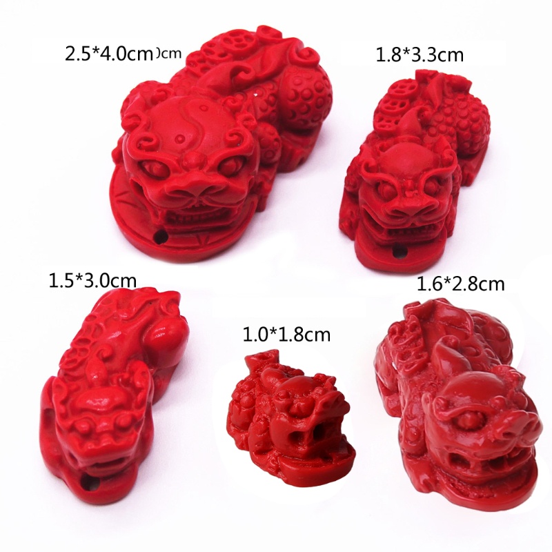 Chuỗi Hạt Đá Cinnabar Pixiu Tự Nhiên