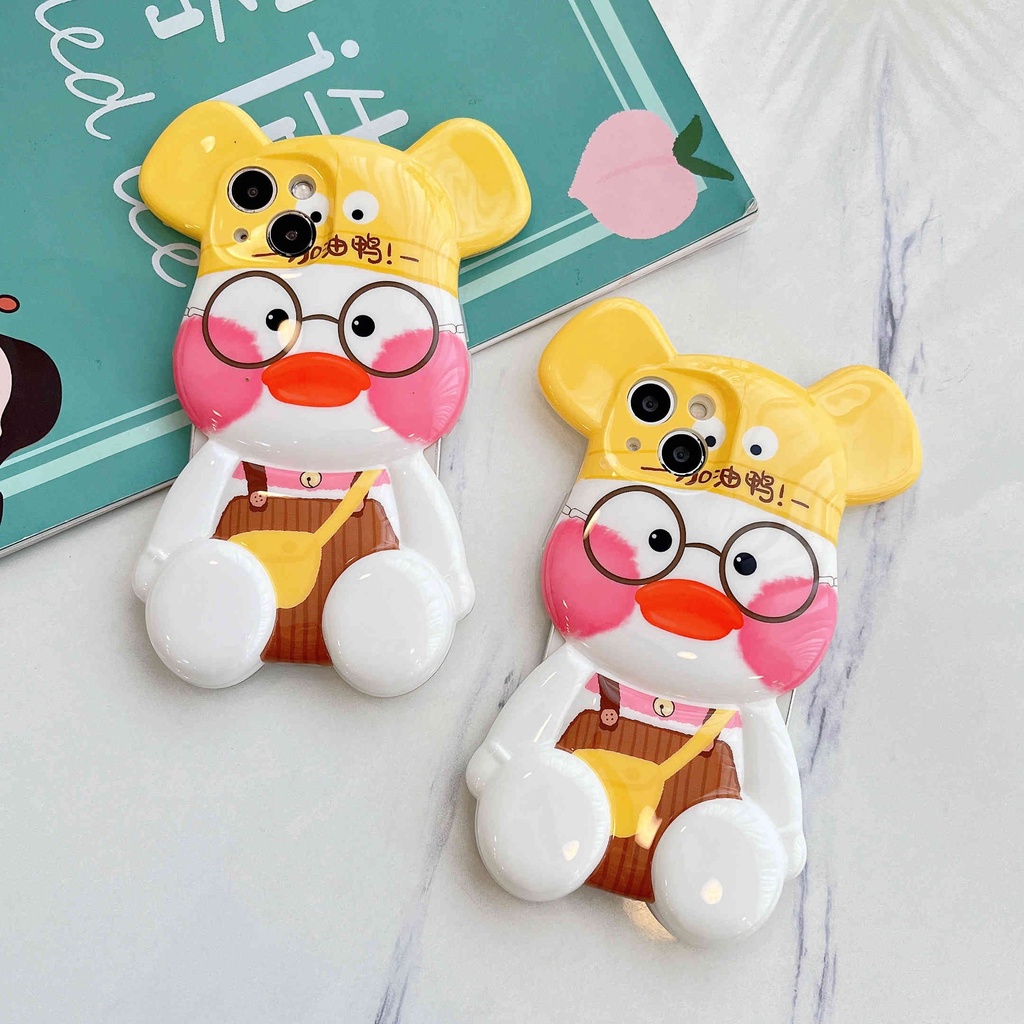 Ốp Điện Thoại Hình Gấu / Vịt 3D Dễ Thương Cho IPhone14Pro Max 12 Pro Max