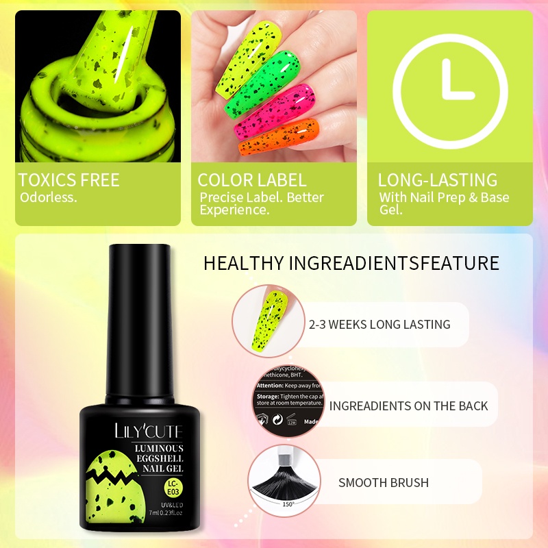 Sơn móng tay UR SUGAR 7ml dạng vỏ trứng màu dạ quang phát sáng trong bóng tối