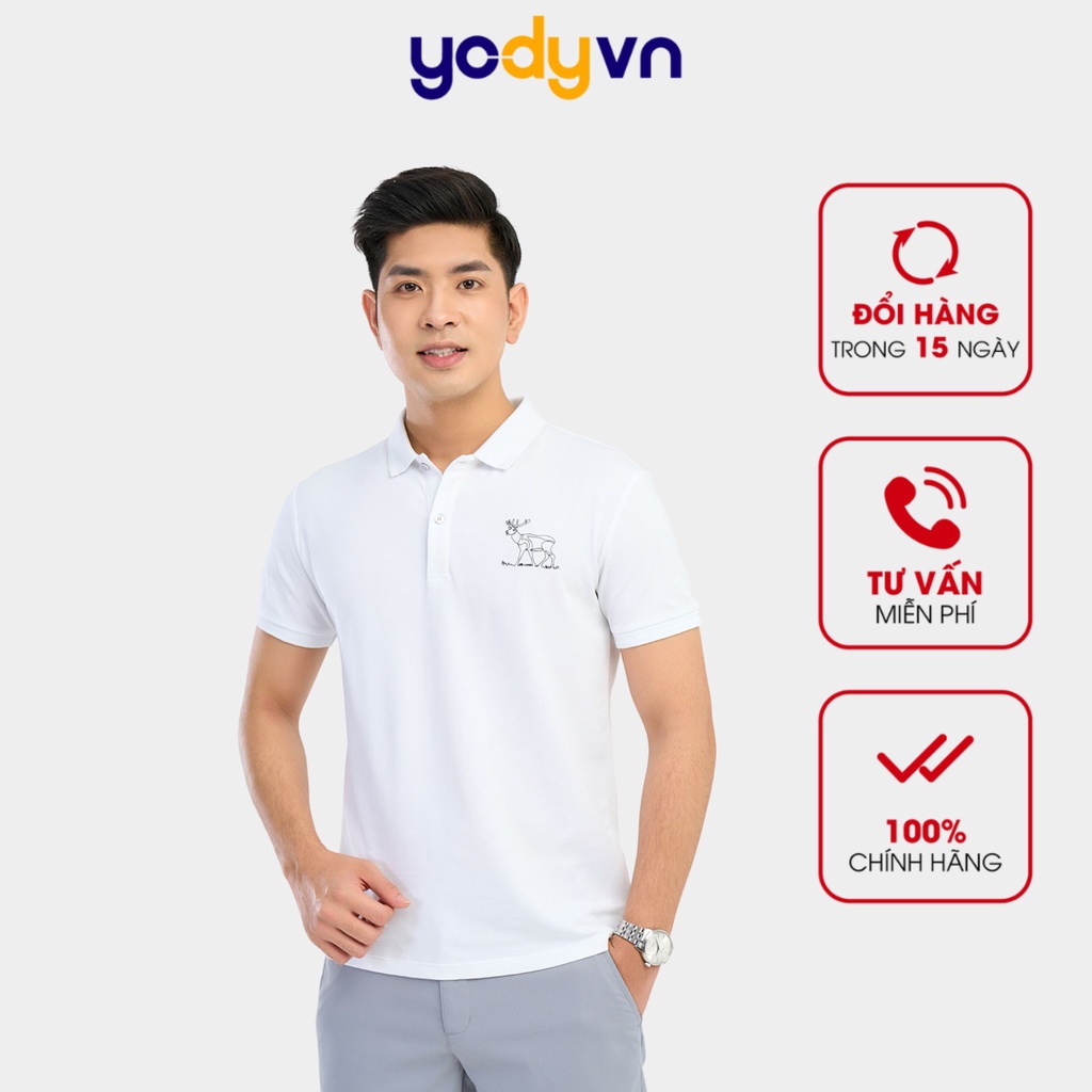 Áo polo yody nam cotton 4 chiều, áo phông công sở thấm hút thoáng mát co dãn APM4025
