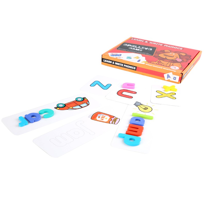 Đồ chơi Ghép Gỗ Luyện Đánh Vần Cho Bé - Bộ Sư Tử Spelling Game ( Mẫu 2020) - Thẻ Flash Card