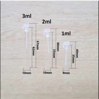 Chai test nược hoa/ Chai chiết mini/ Chiết thủy tinh/ Chiết thủy tinh nắp trắng/ Chiết 1ml/ Chiết 2ml/ Chiết 3ml