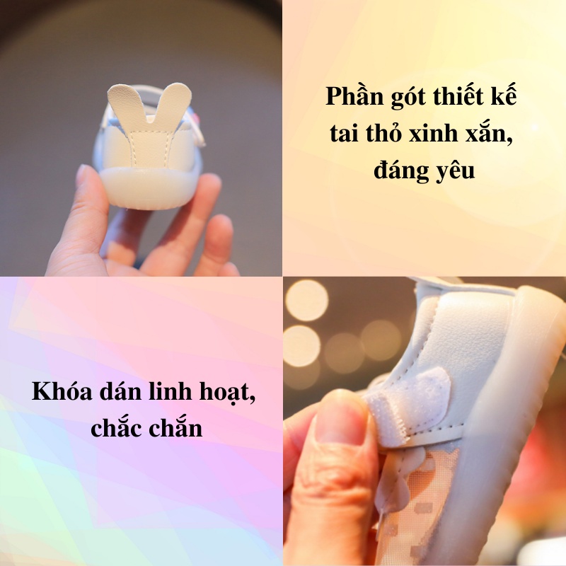 Giày tập đi cho bé gái lưới thoáng khí Bunny store, giày bé gái phù hợp cho trẻ em từ 8 tháng đến 3 tuổi đế mềm GTD08