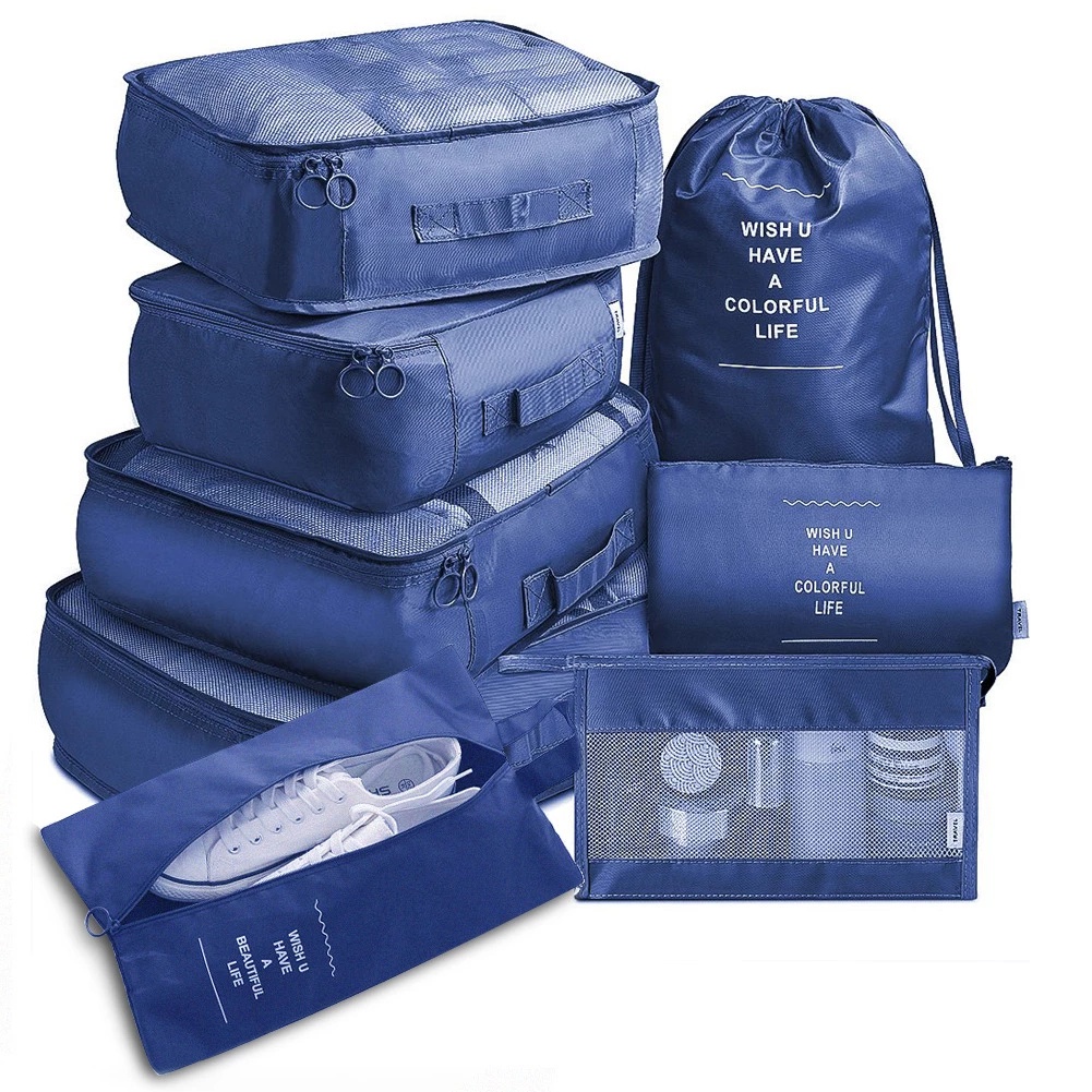 Set 7 Túi Đựng Đồ Du Lịch Khóa Kéo Chống Thấm Nước Tiện Dụng