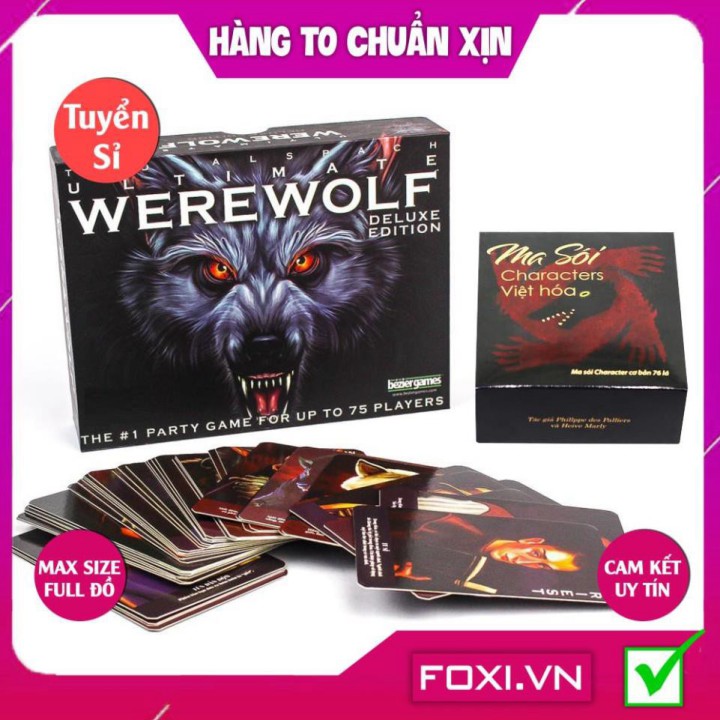 Combo 2 Bộ Bài Ma Sói Ultimate Deluxe 78 lá và Ma sói Characters Việt Hóa-Boardgame Cao Cấp