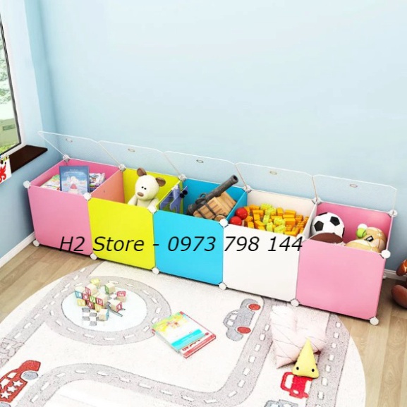 TỦ NHỰA LẮP GHÉP ĐỂ ĐỒ CHƠI EM BÉ 5 Ô NHIỀU MÀU SẮC ĐA NĂNG (tùy chọn ib)