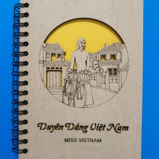 Sổ lưu niệm gỗ khắc laser (16cm x 11cm)
