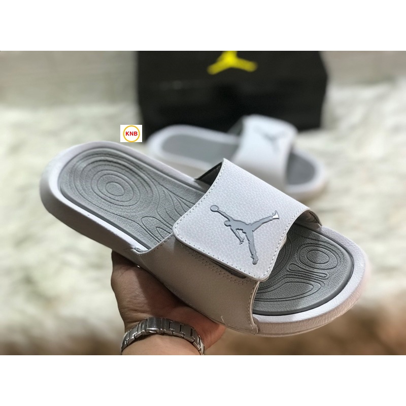 Dép nữ nam, Dép Jordan nam nữ [FREESHIP + KÈM HỘP] Dép quai ngang cực chất xịn xò, dép bóng rổ hydro JD6-full xám
