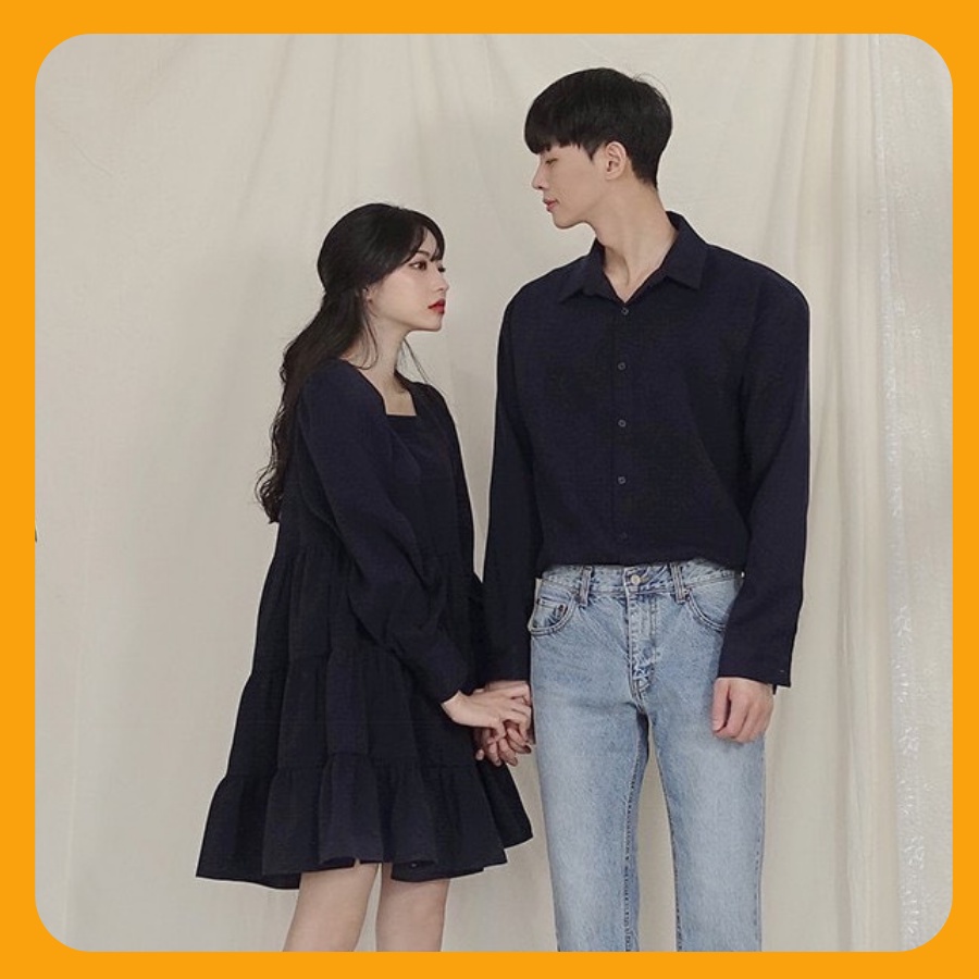 Đồ đôi nam nữ đẹp đi tiệc, đi chơi, đồ đôi đi biển, áo cặp áo đôi cao cấp chụp hình cưới: gồm áo sơ mi nam váy nữ couple