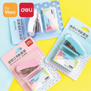 [ DaVinci ] Bộ Dập Ghim Deli siêu cute đủ các màu , hồng, xanh, trắng sử dụng trong văn phòng, sinh viên, học sinh