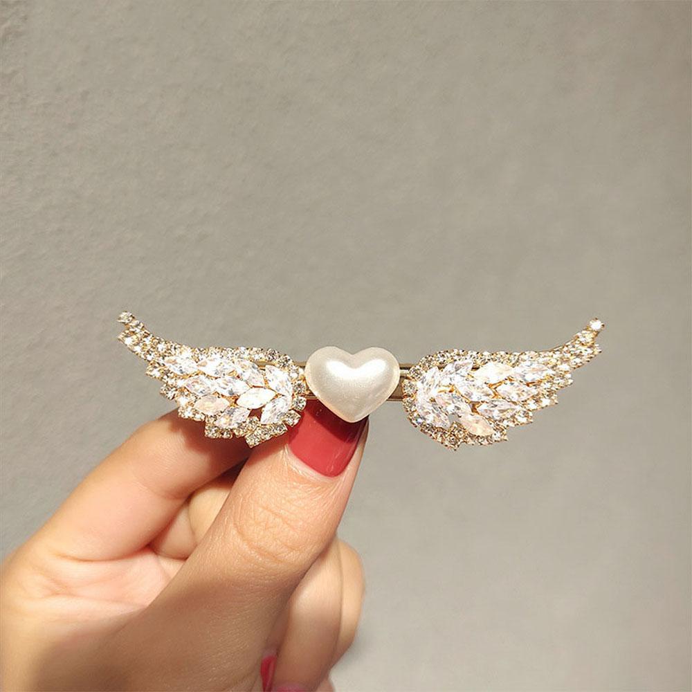 Kẹp Tóc Hình Cánh Thiên Thần / Trái Tim Xinh Xắn WMES15H Cho Nữ|Kẹp Mỏ Vịt Chuyên Dụng Chất Lượng Cao
