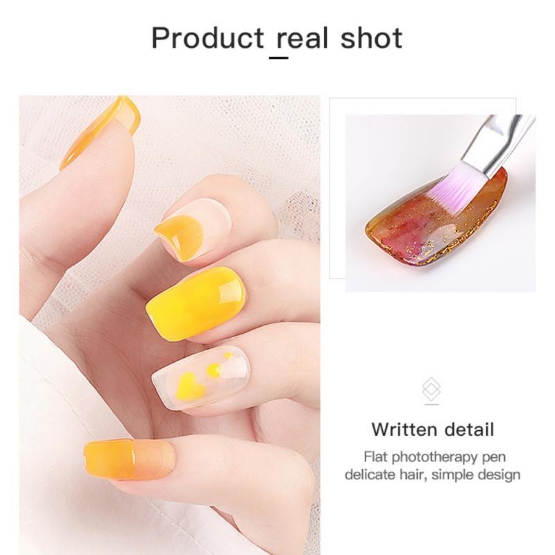 1 Cọ Vẽ Móng Tay Gel UV Đầu Dẹt Màu Trắng