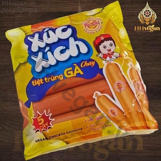 Xúc xích ăn liền tiệt trùng gà chay âu lạc - 1 gói 150g / 5 cây - thực phẩm chay - ăn vặt -thuần chay
