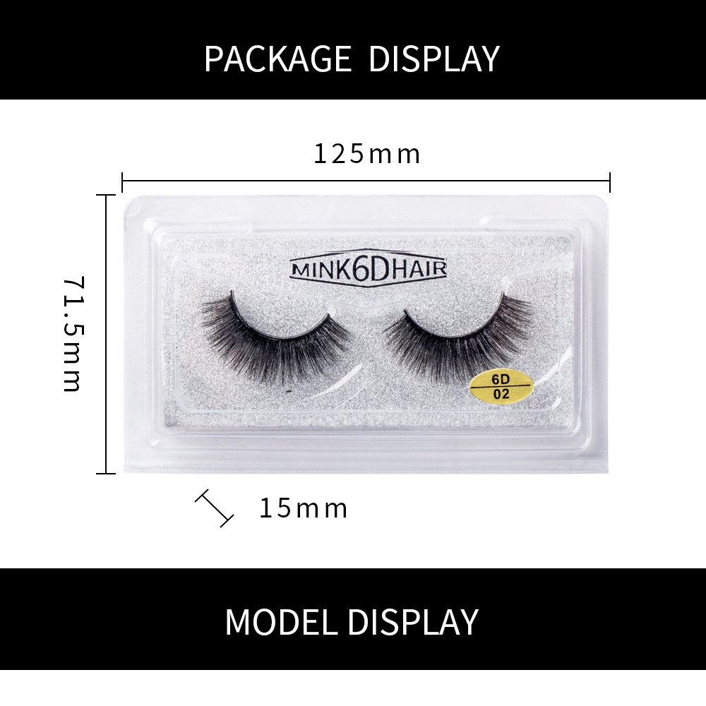 New 6D False Eyelashes 25mm Cross Eyelashes Mink Thick Fake Eyelashes