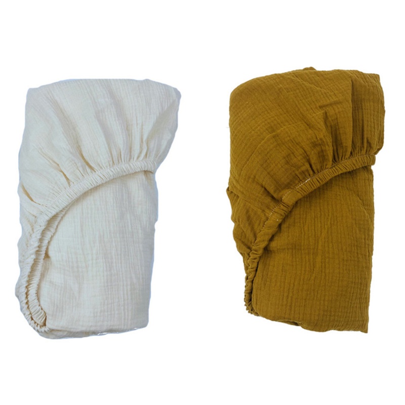 Ga Trải Giường Cotton Mềm Mại Màu Trơn Kích Thước 70x130x22cm Cho Bé Sơ Sinh