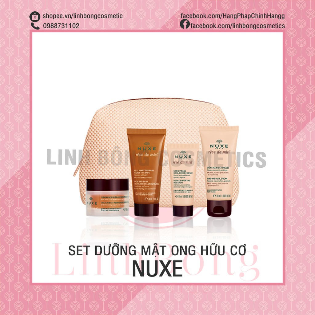 SET DƯỠNG DA NUXE 4 MÓN TẶNG KÈM TÚI ĐỰNG XINH XẮN